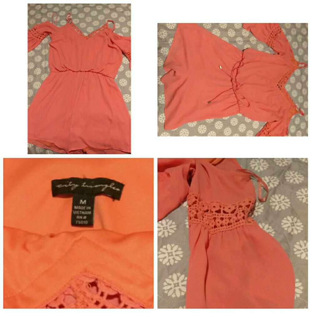 Orange Shorts Romper